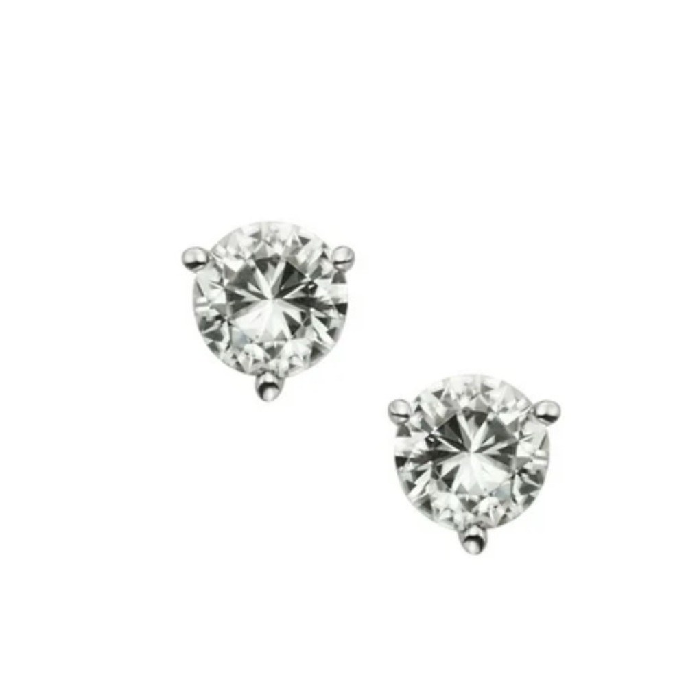 Charles & Colvard White Gold Stud Earrings - Picture 7 of 14